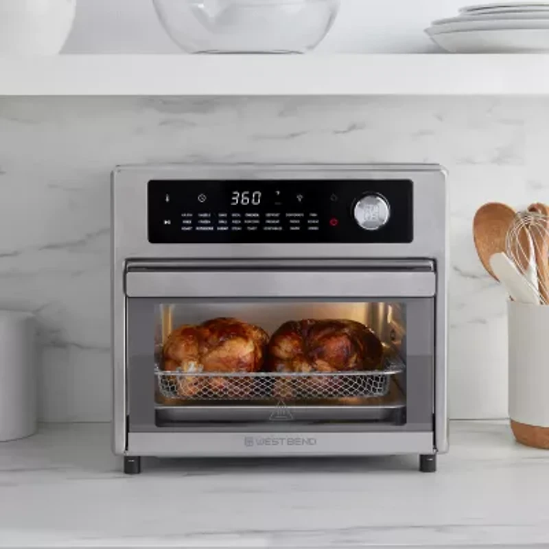 West Bend XL Air Fryer Oven with 24 Presets, 26 Quart, in Stainless Steel
