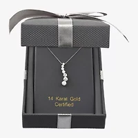 Floating Diamonds (F / Vs2) Womens 1 CT. T.W. Lab Grown White Diamond 14K White Gold 18 Inch Pendant Necklace