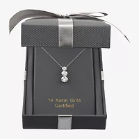 Floating Diamonds (F / Vs2) Womens CT. T.W. Lab Grown White Diamond 14K White Gold Round 18 Inch Pendant Necklace