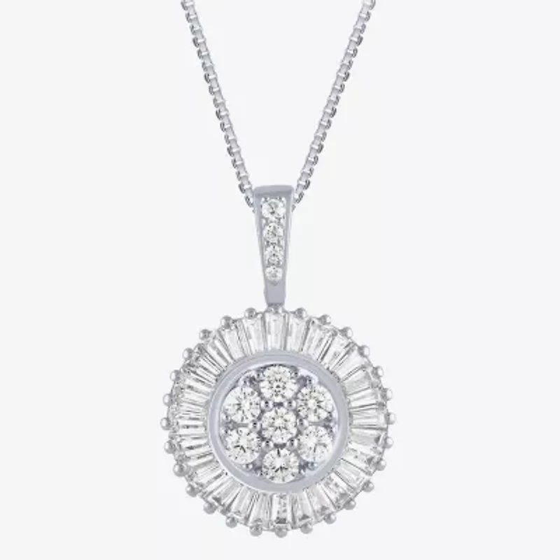 (G / Si2) Womens 2 CT. T.W. Lab Grown White Diamond 14K Gold Round 18 Inch Pendant Necklace
