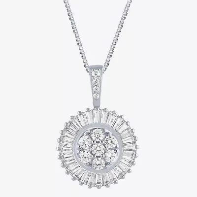 (G / Si2) Womens 2 CT. T.W. Lab Grown White Diamond 14K Gold Round 18 Inch Pendant Necklace