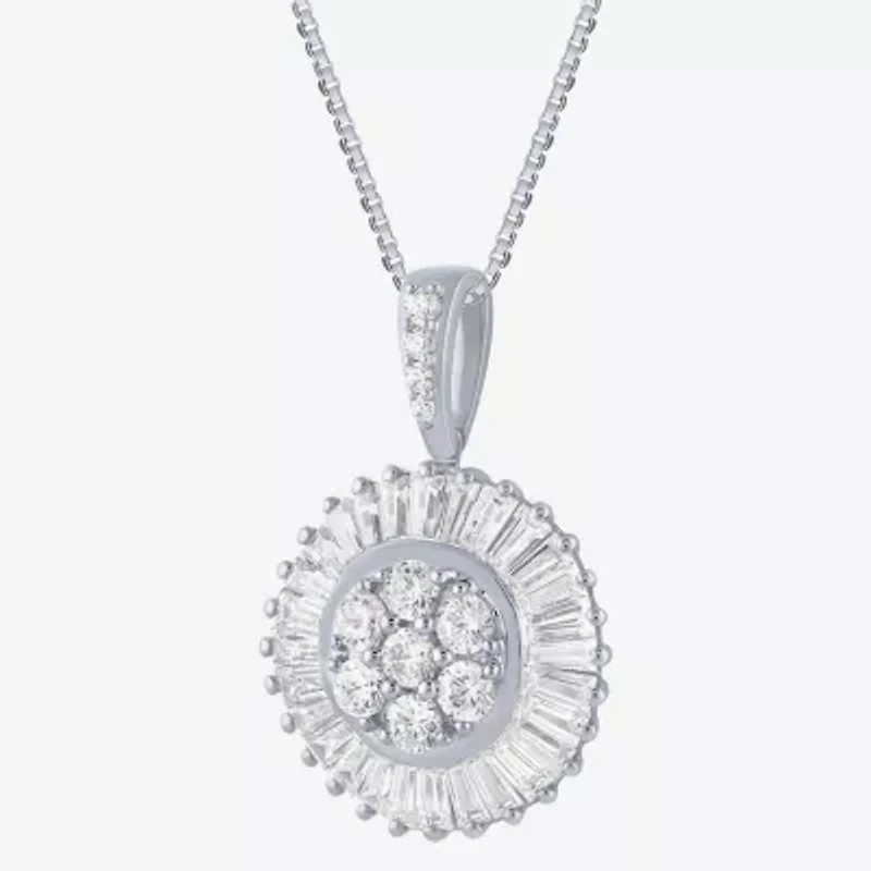 (G / Si2) Womens 2 CT. T.W. Lab Grown White Diamond 14K Gold Round 18 Inch Pendant Necklace