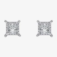 (G / Si1-Si2) 1/10 CT. T.W. Lab Grown White Diamond Sterling Silver Round Stud Earrings