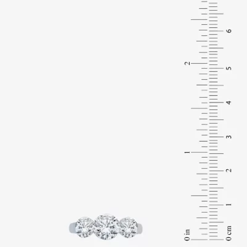 Floating Diamonds (F / Vs2) Womens 3 CT. T.W. Lab Grown White Diamond 14K Gold 3-Stone Engagement Ring
