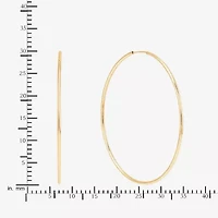 Womens 14K Gold 30mm Circle Round Hoop Earrings