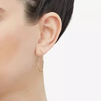 Womens 14K Gold 30mm Circle Round Hoop Earrings