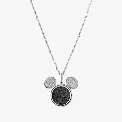 Womens 1/8 CT. T.W. Natural White Diamond Sterling Silver 18 Inch Pendant Necklace