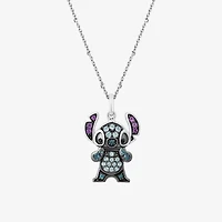 Disney Jewels Collection Womens Diamond Accent Natural Black Diamond Sterling Silver 18 Inch Pendant Necklace