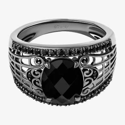 Disney Jewels Collection Womens 1/4 CT. T.W. Genuine Black Onyx Sterling Silver Nightmare Before Christmas Cocktail Ring