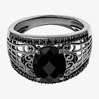 Disney Jewels Collection Womens 1/4 CT. T.W. Genuine Black Onyx Sterling Silver Nightmare Before Christmas Cocktail Ring