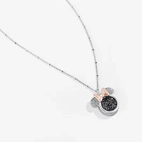 Disney Jewels Collection Womens 1/10 CT. T.W. Natural White Diamond 14K Rose Gold Over Silver Sterling Silver Bow 18 Inch Pendant Necklace