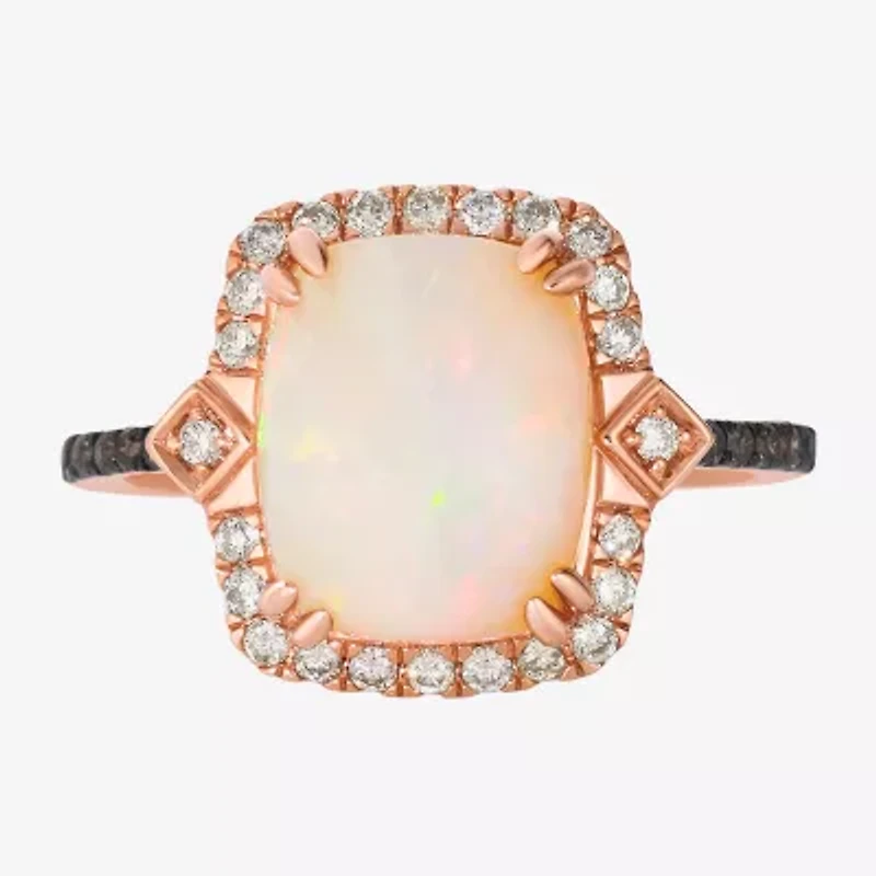 Le Vian® Ring featuring 2 cts. Neopolitan Opal™, 1/10 cts. Chocolate Diamonds® , 1/5 cts. Nude Diamonds™  set in 14K Strawberry Gold®