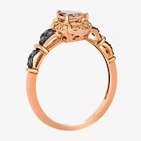 Le Vian® Grand Sample Sale™ Ring featuring 1/2 cts. Peach Morganite™, 1/8 cts. Chocolate Diamonds®, 1/15 cts. Nude Diamonds™ set in 14K Strawberry Gold®