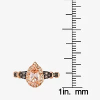 Le Vian® Grand Sample Sale™ Ring featuring 1/2 cts. Peach Morganite™, 1/8 cts. Chocolate Diamonds®, 1/15 cts. Nude Diamonds™ set in 14K Strawberry Gold®