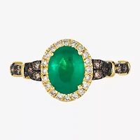Le Vian® Ring featuring 7/8 cts. Costa Smeralda Emeralds™, 1/7 cts. Chocolate Diamonds® , 1/7 cts. Nude Diamonds™  set in 14K Honey Gold™
