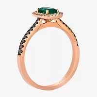 Le Vian® Grand Sample Sale™ Ring featuring 3/8 cts. Costa Smeralda Emeralds™, 1/8 cts. Chocolate Diamonds®, 1/20 cts. Nude Diamonds™ set in 14K Strawberry Gold®