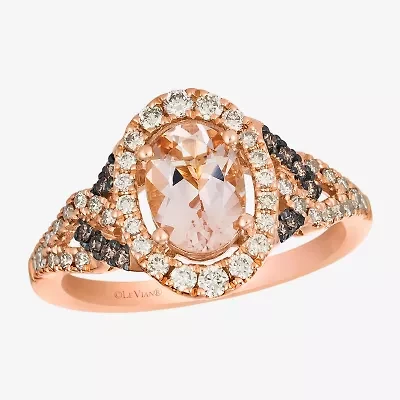 Le Vian® Ring featuring 7/8 cts. Peach Morganite™, 3/8 cts. Nude Diamonds™, 1/10 cts. Chocolate Diamonds® set in 14K Strawberry Gold®