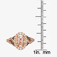 Le Vian® Ring featuring 7/8 cts. Peach Morganite™, 3/8 cts. Nude Diamonds™, 1/10 cts. Chocolate Diamonds® set in 14K Strawberry Gold®