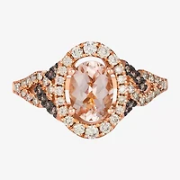 Le Vian® Ring featuring 7/8 cts. Peach Morganite™, 3/8 cts. Nude Diamonds™, 1/10 cts. Chocolate Diamonds® set in 14K Strawberry Gold®