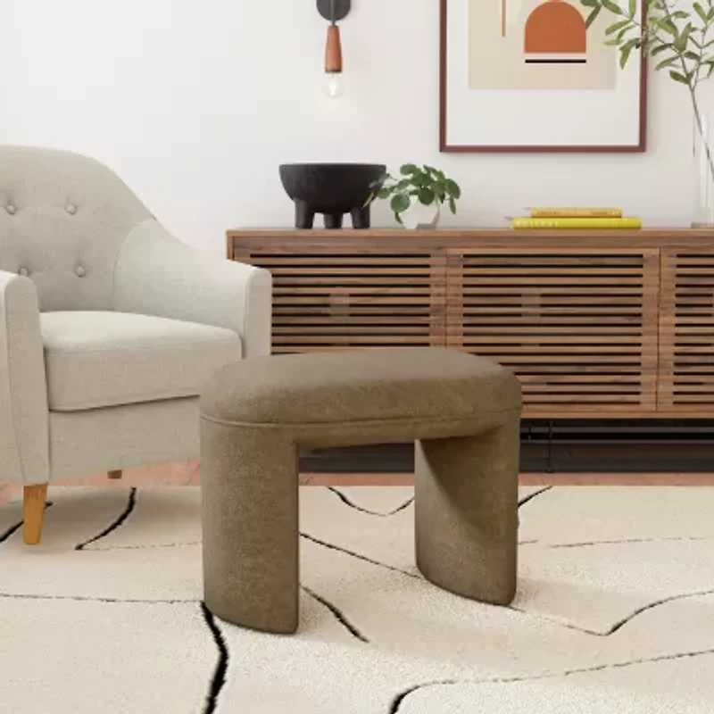 HOMEPOP Quinn Upholstered Ottoman