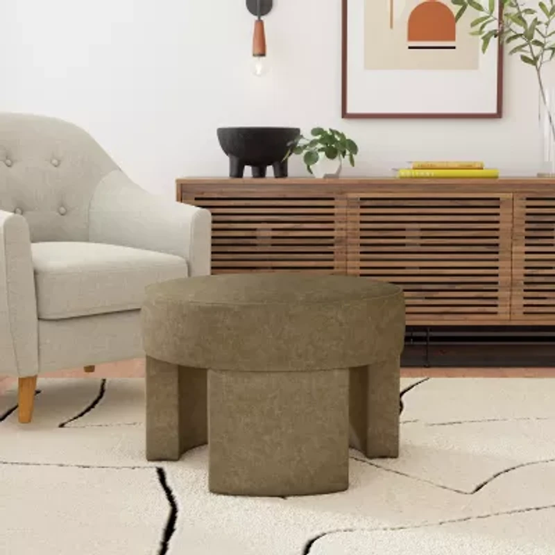 HOMEPOP Sophia Upholstered Ottoman