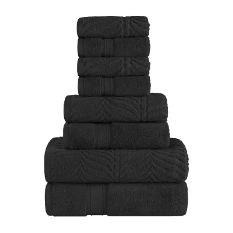 SUPERIOR® Chevron Collection | 100% Cotton 8-pc. Quick Dry Solid Bath Towel Set