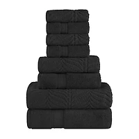 SUPERIOR® Chevron Collection | 100% Cotton 8-pc. Quick Dry Solid Bath Towel Set