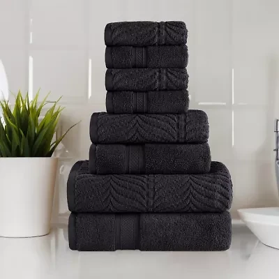 SUPERIOR® Chevron Collection | 100% Cotton 8-pc. Quick Dry Solid Bath Towel Set