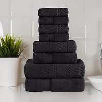 SUPERIOR® Chevron Collection | 100% Cotton 8-pc. Quick Dry Solid Bath Towel Set