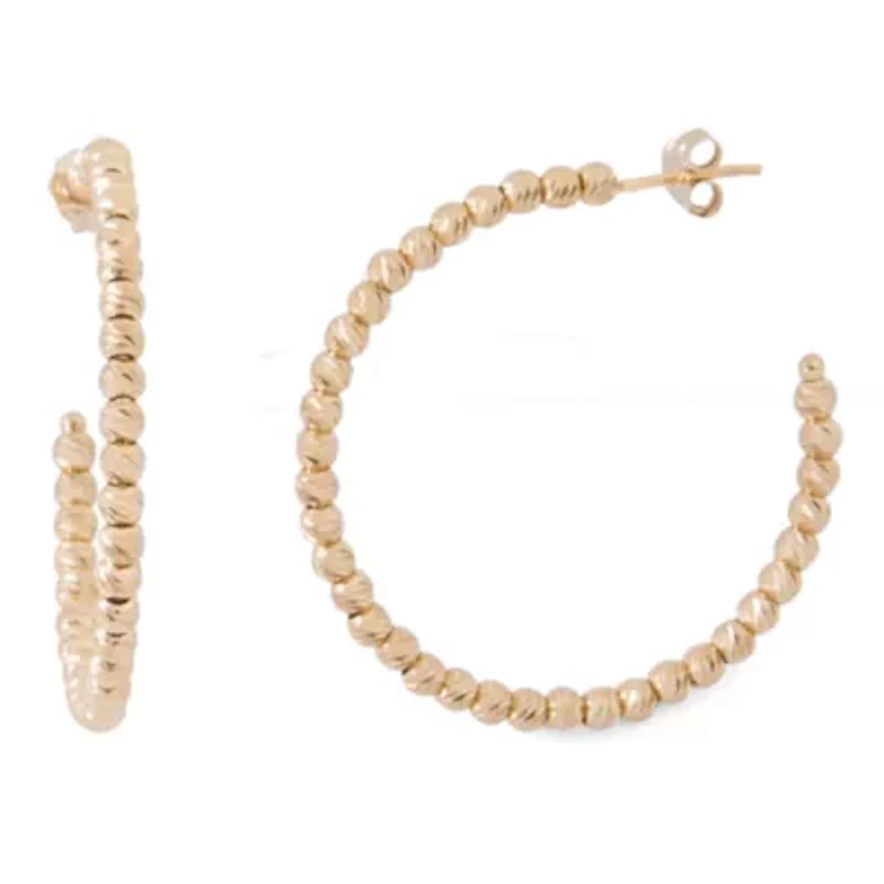 Womens 14K Gold Over Silver 32mm Hoop Earrings