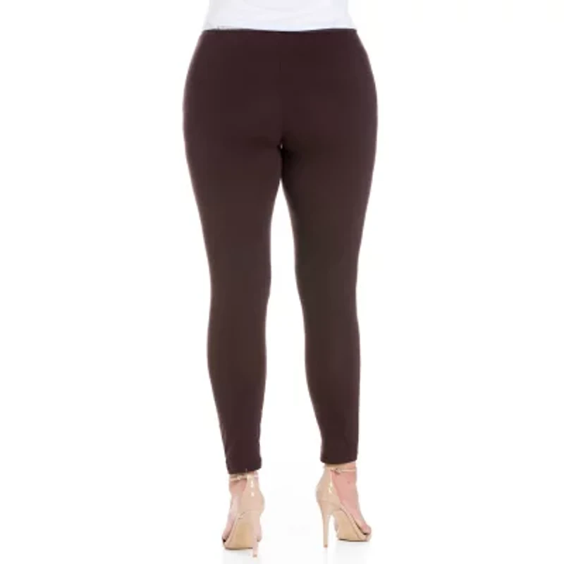 24seven Comfort Apparel Womens Plus Slim Mid Rise Ankle Pant