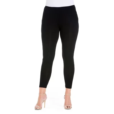 24seven Comfort Apparel Womens Slim Mid Rise Plus Ankle Pant