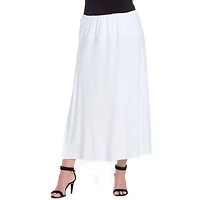 24seven Comfort Apparel Womens Plus Mid Rise Stretch Fabric Maxi Skirt