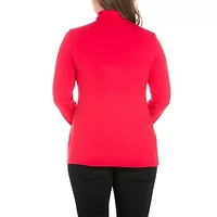 24seven Comfort Apparel Plus Womens Turtleneck Long Sleeve Tunic Top