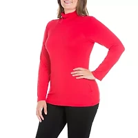 24seven Comfort Apparel Plus Womens Turtleneck Long Sleeve Tunic Top