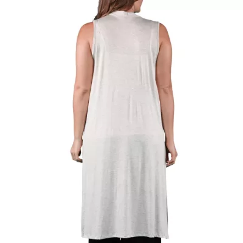 24seven Comfort Apparel Womens Midweight Plus Softshell Vest Jacket