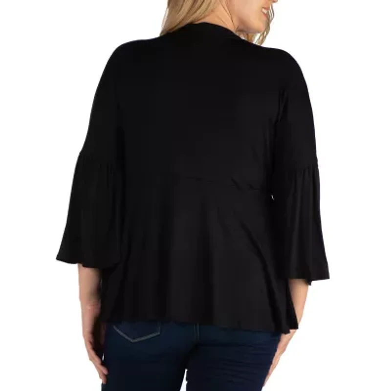 24seven Comfort Apparel Womens Midweight Plus Softshell Vest Jacket