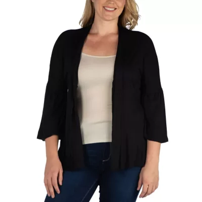 24seven Comfort Apparel Womens Midweight Plus Softshell Vest Jacket