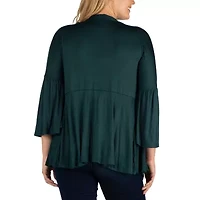 24seven Comfort Apparel Womens Plus Midweight Softshell Vest Jacket