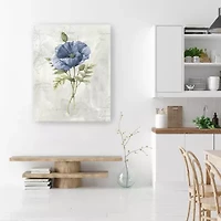 Lumaprints Blue Linen Poppy Canvas Art