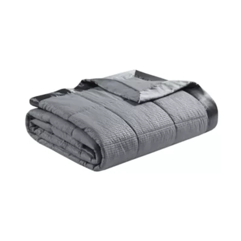 Madison Park Parkman Oversized Down Alternative Blanket with Satin Trim