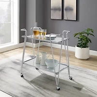 Hera Kitchen And Dining Room Collection Glass-Top Serving Cart