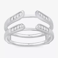 Womens 1/ CT. T.W. Natural White Diamond 10K Gold Wedding Ring Guard
