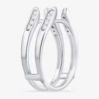 Womens 1/ CT. T.W. Natural White Diamond 10K Gold Wedding Ring Guard