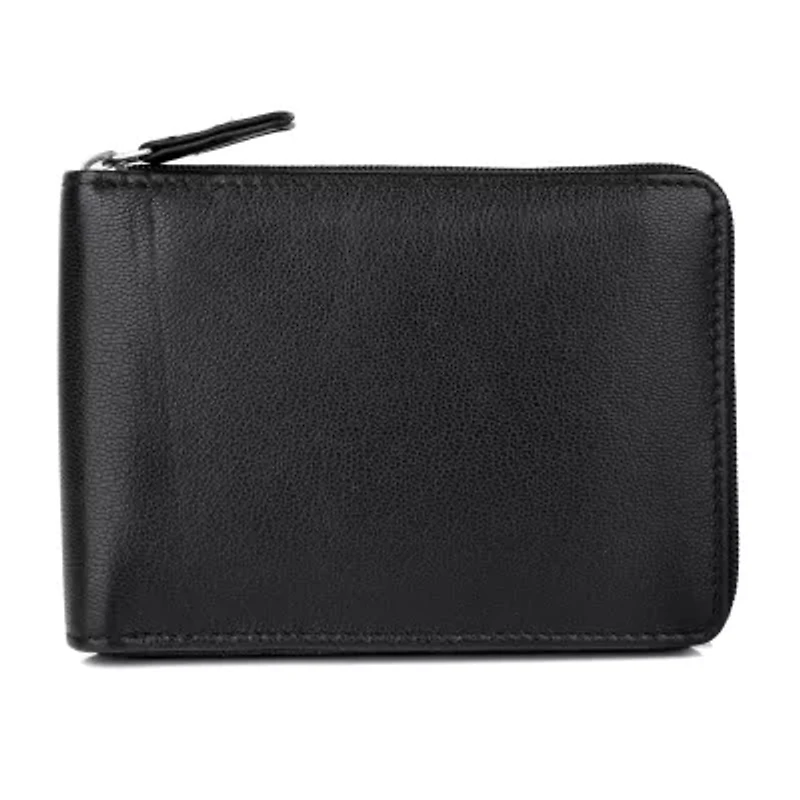 J. Buxton Zip Around Billfold Mens Rfid Blocking Zip Around Wallet