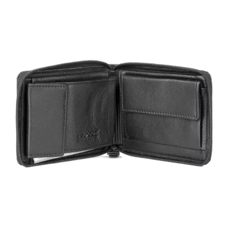 J. Buxton Zip Around Billfold Mens Rfid Blocking Zip Around Wallet