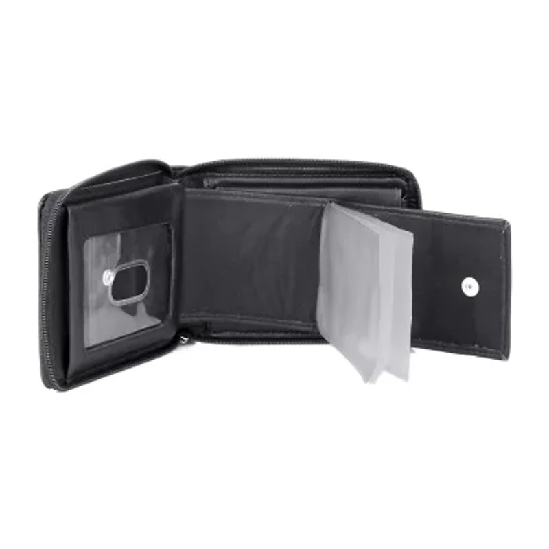 J. Buxton Zip Around Billfold Mens Rfid Blocking Zip Around Wallet