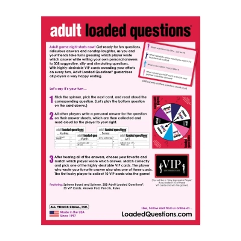 All Things Equal Adult Loaded Questions