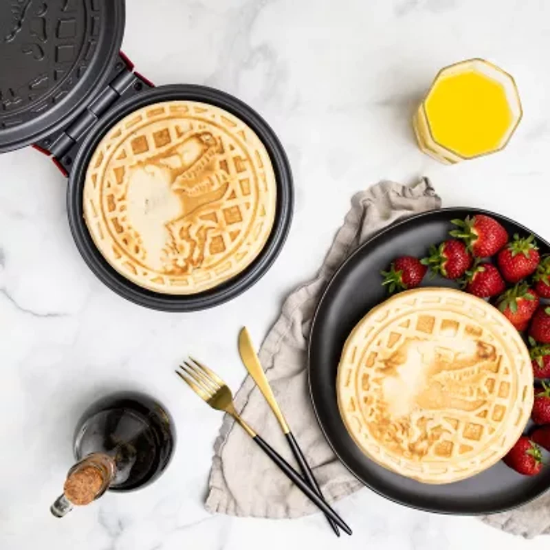 Uncanny Brands Jurassic Park Waffle Maker -  T-Rex on Your Waffles - Waffle Iron