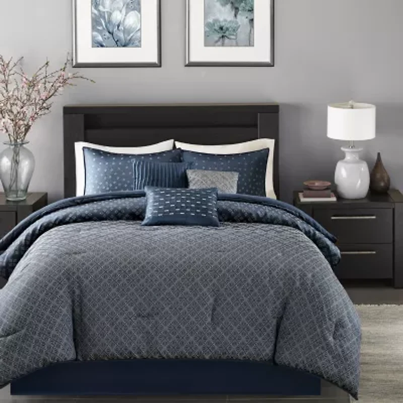Madison Park Morris Polyester 6-pc. Jacquard Duvet Cover Set